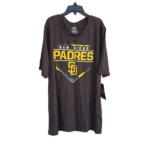 Genuine Merchandise San Diego Padres brown t-shirt size youth large 14/16 NEW - Picture 1 of 5